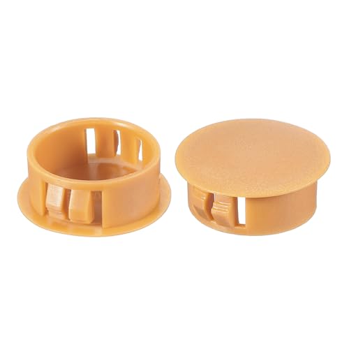 Image of PATIKIL 20Pcs 1 inch Hole Plugs, 1 inch /25mm Plastic Hole Plugs, 20Pcs Flush Type Round Hole Plugs Cover Snap in Locking Hole Tube for Table Kitchen Cabinet Furniture, Orange-Yellow