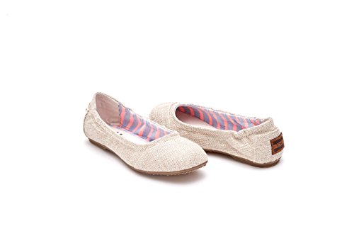 TOMS Ballet Flats Natural Metallic Burlap 10007734 Youth 122