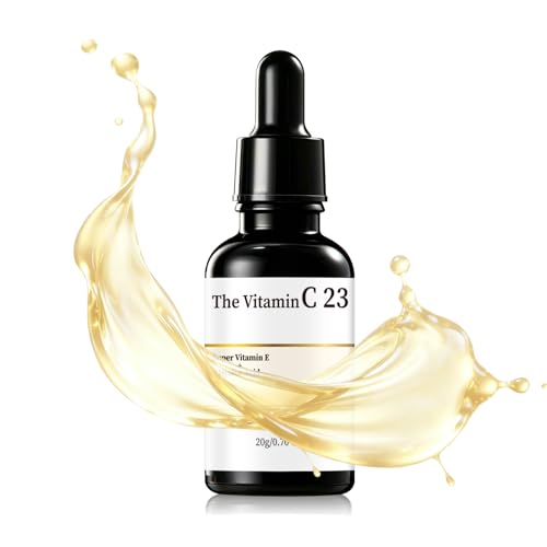 Serum Vitamina C 23%, Vitamina C Serum Facial con Vitamina E y Ácido Hialurónico, Mejora la Textura de la Piel, Reduce las Líneas de Expresión y Realza la Firmeza y la Luminosidad de la Piel, 20ml