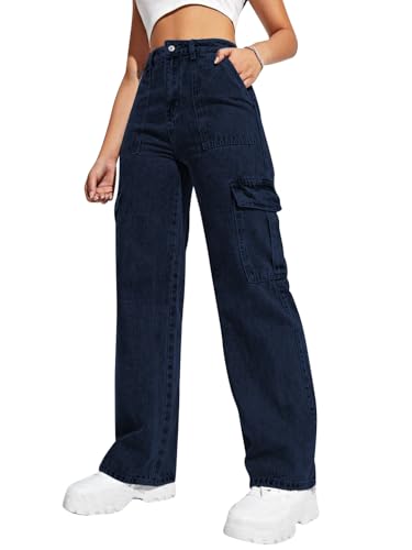 Image of CHKOKKO Women High Rise Denim Solid Regular Fit Jeans