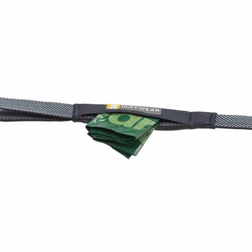 RUFFWEAR Hundeleine Hi & Light, Starke Leine, mit integrierter Aufbewahrungstasche und sicher abschließbarem Crux-Clip, kompakt zusammenklappbar auf Taschengröße, Basalt Grey