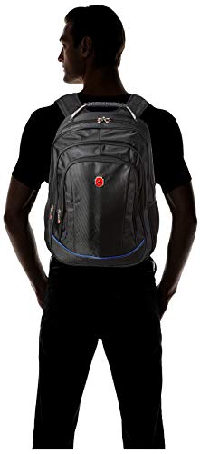 Mochila Executiva, Swissland, Unissex, Preto/Azul