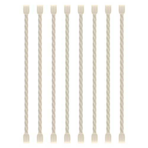 LOIUO 8PCS Silicone Cable Ties 6 Inch Reusable Twist Ties Steel-Core Cable Tie Straps Organizer All Purpose Bendable Cord Tie for Indoor Outdoor Bundling Holding Securing and Wrapping Cables (White)