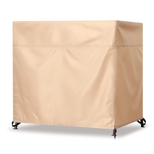 uHousDeco Outdoor 3 Triple Seater Hammock Patio Swing Chair Cover Water-Resistant All Weather Protection Beige Color