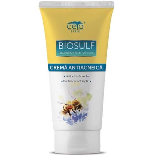 CETA Crema BioZolfo Antiacne Antirossore 50ml - Pelle Irritata,, Couperose Rosacea Rossore, Eccesso di Sebo, Brufoli, Pori Dilatati, Punti Neri, Elimina Impurità, Protegge la Pelle Sensibile