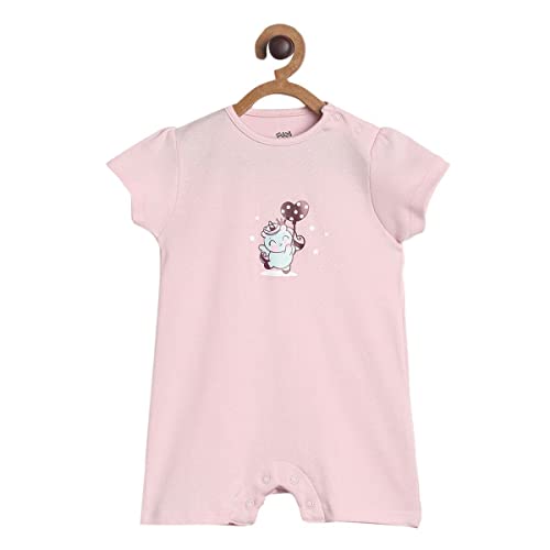 Image of miniklub Baby Front Open Round Neck Short Sleeve Knitted Cotton Multi Color Romper, Pack Of 2 (New Born)