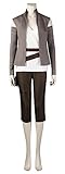 Adult Rey Costume Women Rey Cosplay Tunic Pants with Belt Accessories Battle Uniform Halloween Outfits (Grey, Small)