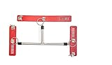 Kit de Bondage geschirr halsband +Handschellen Leder Extra Fetisch mit Eisenrohr Halsbänder Set Fesseln Sex-Spielzeug Fetisch-Geschirr für Anfänger Paar (Rot)