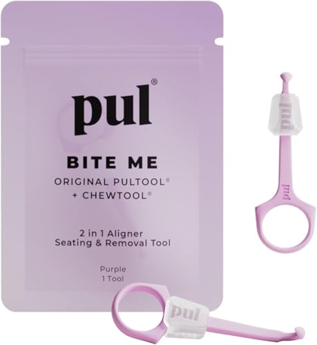 PUL 2-in-1 Clear Aligner Chew Tool & Removal Tool - Purple | Orthodontic Chewie + Remover Combo | Hygienic, Reusable, BPA-Free Dental Accessory for Invisalign | Pack of 2