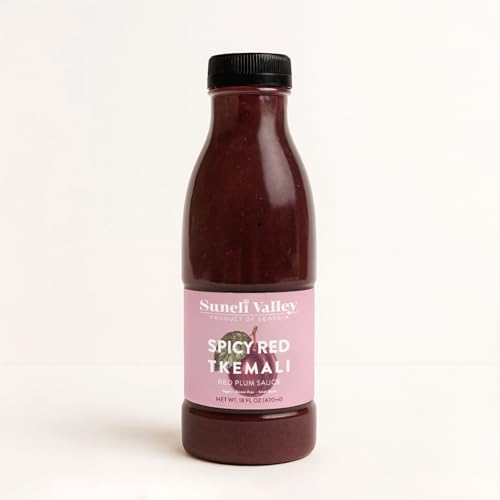 Suneli Valley Red Tkemali | Traditional Georgian Spicy Plum Sauce | Sweet, Tangy Flavor | Ideal for Grilling | Natural Ingredients | 17 fl oz (500 ml) | 1-Bottle