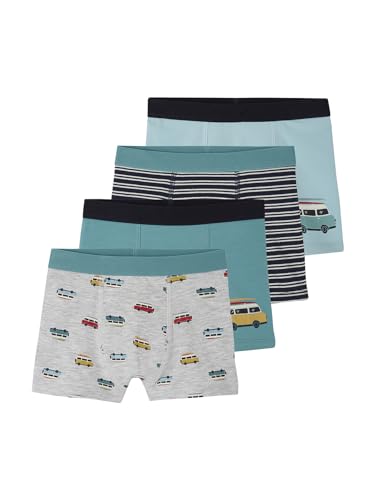 Vertbaudet 4er-Pack Jungen Boxershorts mit Bio-Baumwolle Aqua 98/104