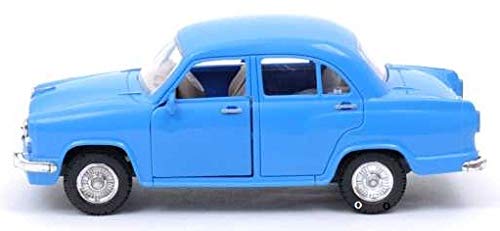 Image of Made of Non Toxic Plastic Toys Ambassador Car, Pack of 1, Pull Back Action Toys, with Soft Edges Around 15 CM in Length & 100 gram. Color (Blue)