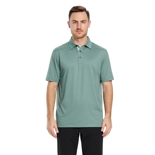 Image of Mens Polo Shirts Short and Long Sleeve Casual Solid Stylish Dry Fit Performance Designed Collared Golf Polo Shirts for Men