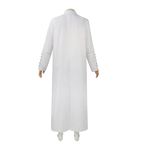 Men's Cassock Minister Robe Clergy Church Stand Collar Trench Long Coat 4 Colors3