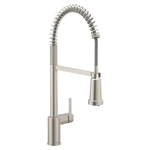 Moen Align Spot Resist Stainless 3-In-1 Water Filtration Pre-Rinse Spring Pull Down Kitchen Faucet, Water Filter for Sink Faucet Sold Separately, F5923SRS