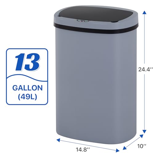Caneca de Basura Ovalada 13 Galones Plástico Gris miniatura 6