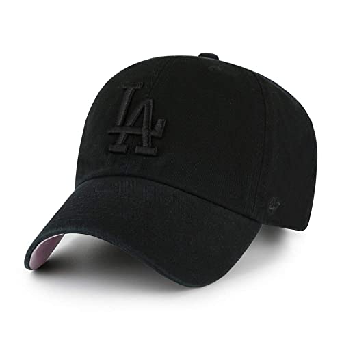 47 MLB New York Yankees Ball Park Clean Up Adjustable Hat, Adult One Size Fits All (Los Angeles Dodgers Black Black Pink)