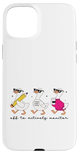 Off To Active Monitor Funny Ducks Supervisor �X�}�z�P�[�X iPhone 15 Plus �p
