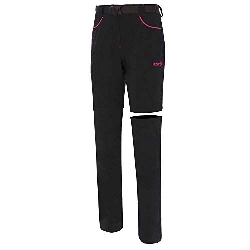 Izas Daven Pantalones Técnicos Desmontables, Mujer, Negro/Fuxia, XL