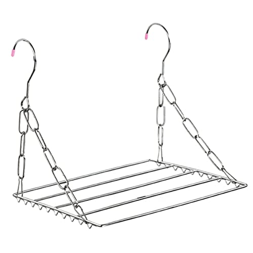 Gatuida Estante De Secado De Ropa Portátil Estante para Colgar En El Balcón Plegable El Secado Zapatero De Lavandería Interior Colgante Colgador De Ropa Silver Acero Inoxidable