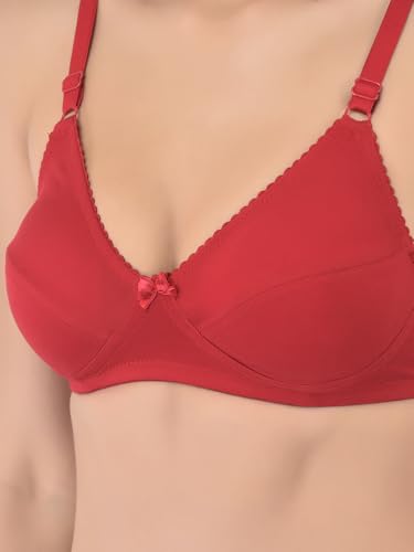 Image of Softline Women's Cotton Blend Wire-Free Non-Padded | Full Coverage Bra Combo | Cut & Sew Design (Pack of 2)
