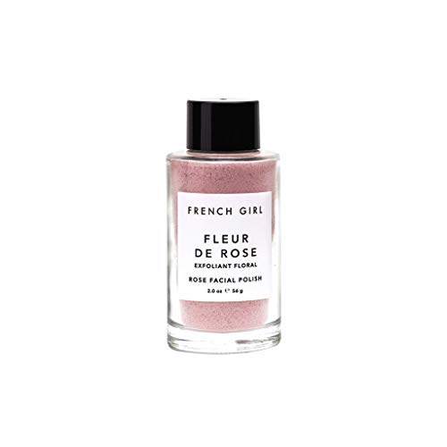 French Girl Fleur De Rose - Rose Facial Polish, Exfoliating Powder, Vegan, Organic, Plant Based Pure 100% Natural 2 oz/ 56 g