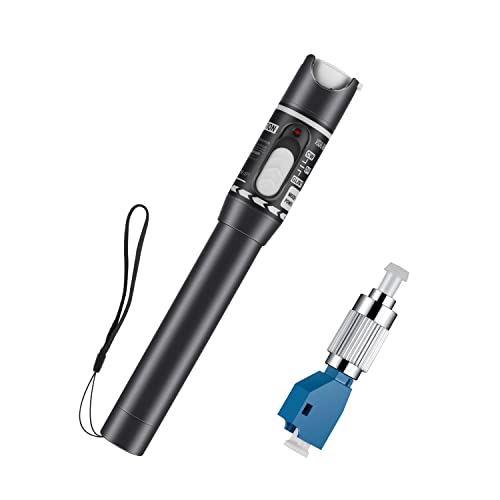 Moocci Visual Fault Locator Fiber Optic Cable Tester Meter Kit with FC Male to LC Female Adapter - Fiber Optic Tools Tester Detector for LC/FC/SC/ST, Network Cable Test - White