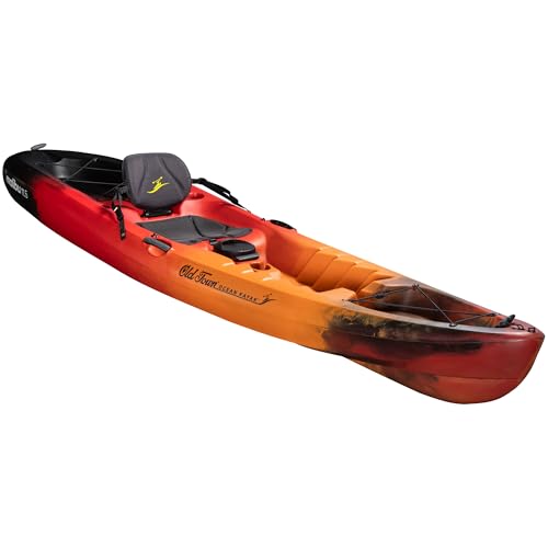 Old Town Ocean Kayak Malibu 11.5 Solo Sit-on-Top Recreational Paddle Kayak, 11 ft 5.04 in, Lava