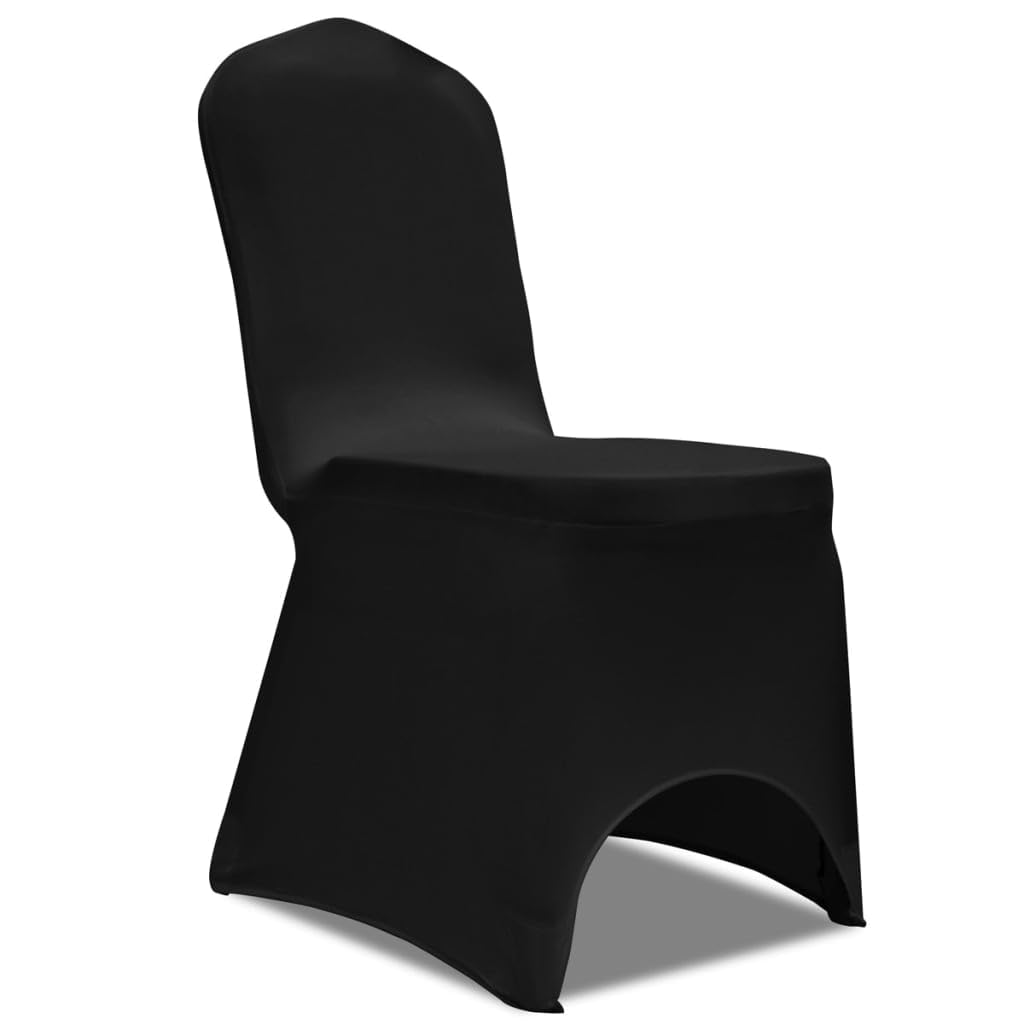 50 x Stuhlhussen schwarz Stretchhusse elastisch waschbar für Stühle bis 100 cm Höhe, Spannbezug rutschfest als Schutzhülle und Dekoration für Hochzeit Bankett Esszimmer Wohnzimmer