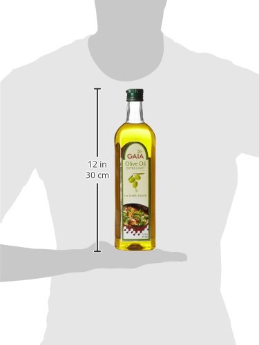 Image of Gaia Extra Light Olive Oil (1L Bottle Pack) Incredibly Healthy with Zero Cholesterol and Low Saturated Fat, Good for Frying, Roasting, Baking and All Indian Cuisine (Pack of 3)