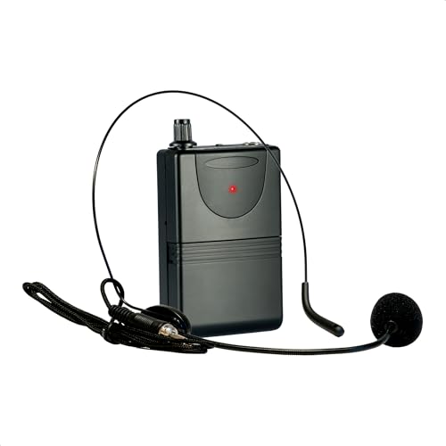 Ibiza - PORTUHF-HEAD2 - Headset mit Taschensender UHF 865 MHz - Batteriebetrieben - Drahtlos - Große Reichweite - Mikro-Kopfbügel