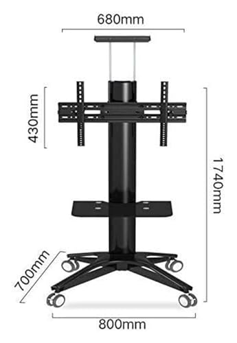 Soporte móvil para TV ajustable con ruedas para 32-70 pulg. miniatura 2