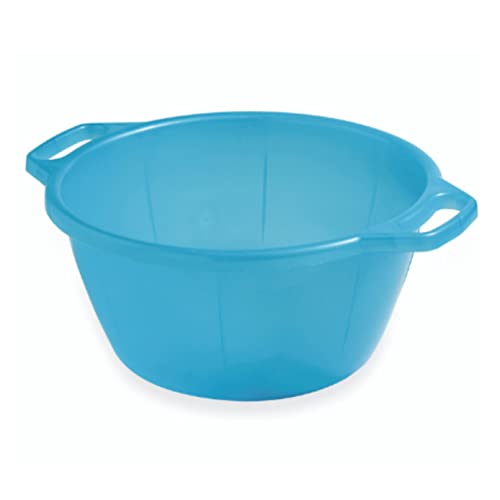 Ecoplast Barreño para la colada redonda de 7 l, cesto para la ropa de plástico con mango, color antracita, 27,5 x 13,3 x 26 cm