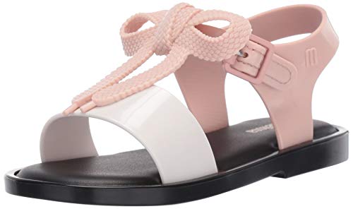 mini melissa Girls' Mini MAR Sandal Slipper, PNK BLK, 6 Medium US Toddler