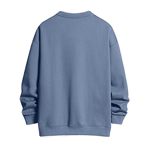 Men's Crewneck Sweatshirts Oversized Male Casual Solid Splice Hoodless Off Shoulder Sleeve Long Sleeve Hoodies2