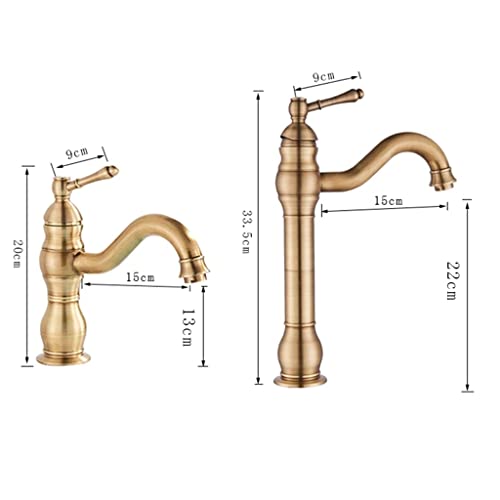 Robinet laiton antique pour vasque de salle de bain chaleureuse