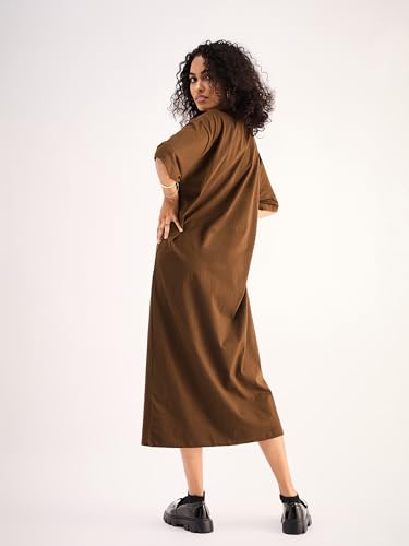 Image of Sassafras Basics Women's Oversized T-Shirt Casual Fit Half Sleeves Streetwear Dress