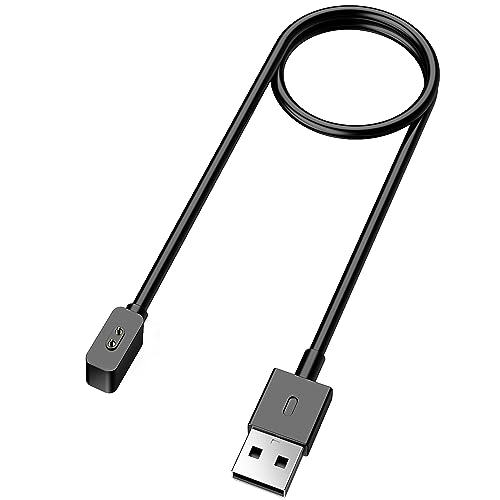 TiMOVO Smartwatch Charger Compatible with XiaoMi Band 8 Pro/Active/Redmi Watch 3 Active, Magnetic USB Charging Cable 3.3ft/1m, Replacement Charging Cable Cradle Accessories fit XiaoMi Band 8 – Black