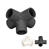 Pipe Connector 5 Way Crack Resistant 3 Dimensional Pipe Fitting with High Gloss Finish for Cat Fence (Size : Black)