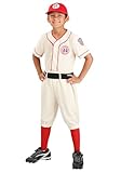 Fun Costumes A League Of Their Own Jimmy Costume for Kids | Vintage Baseball Player Uniform | Rockford Peaches Costume - Multicolor - X-Small