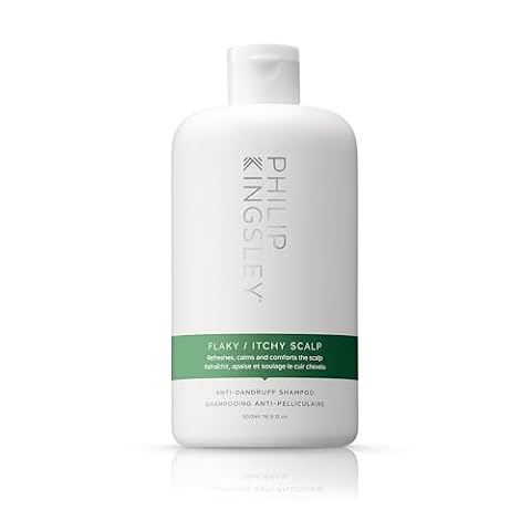 Philip Kingsley Szampon Flaky Scalp do łuszczącej się, suchej, tłustej skóry głowy, oczyszcza skórę głowy, produkty do włosów, kojący, uspokajający i uspokajający, 500 ml