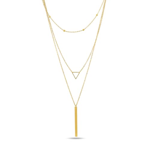 Image of PALMONAS 18k Gold Plated Layered Luxe Necklace for Women - Gift for Girls & Women | Waterproof & Anti-Tarnish Necklace