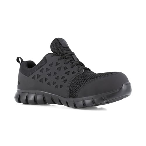 Image of Reebok Mens Rb409 Sublite Cushion Work Safety Athletic Composite Toe Shoe Black