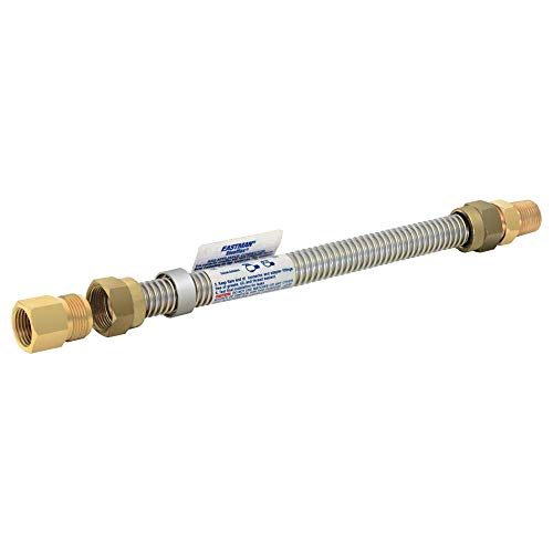 Image of Eastman 0404112 Steel-Flex Stainless Steel Gas Connector, 1 /2 inch FIP x 1 /2 inch MIP, 12 inch Length