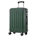 YONSLY Koffer Suitcase L Dunkelgrün, Trolley Reisekoffer, Rollkoffer Handgepäck mit 4 Rollen 360°, Hartschalenreisekoffer, Zahlenschloss, Weicher Gummigriff
