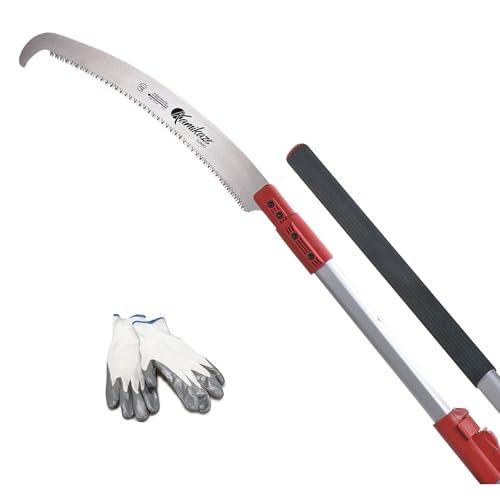 KAMIKAZE Serrucho Telescópico 330-BH de 3 m para Podar en Altura. Diseño Ultra Ligero. Sierra Extensible de Podar Manual con Mango Ergonómico. (3 metros + Gancho Superior)