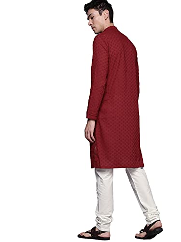 Image of Manyavar Men's Chikankari Kurta Set (2pcs)