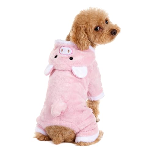 Dog Costume Pig Costume Dog Clothes Cute Puppy Jumpsuit Warm Soft Clothes for Small Dog and Cats (Small Pig)