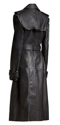 Classic Long Trench Coat - Genuine Leather Full Length Outerwear for Timeless Style3