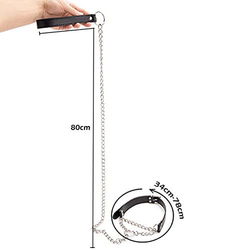 AROROMI Fetisch SM Fesseln Halsbänder Bondage Leder Halsband Erwachsene Sex Spielzeug Flirt SM Halsband Leine Ketten Set